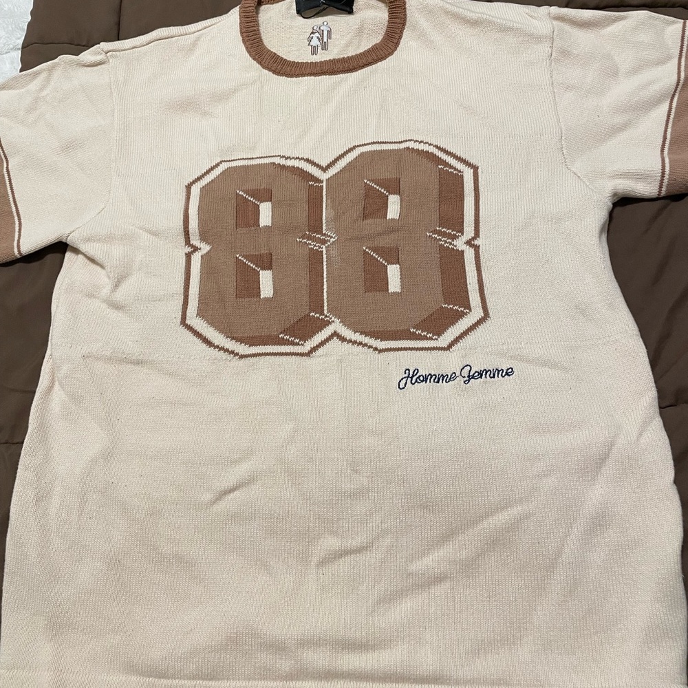 Homme+Femme Large Men Short Sleeve 88 Knit Jersey Sweater